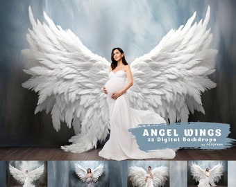 25 Angel Wings Digital Backgrounds Maternity Backdrop Overlays Studio Backdrops Photoshop Maternity Fine Art Textures Photoshop Overlays jpg