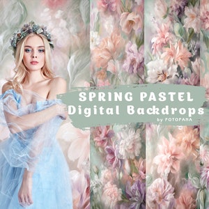 Digital Backrop Spring Backdrop Floral Fine Art Texture Digital Pastel ...