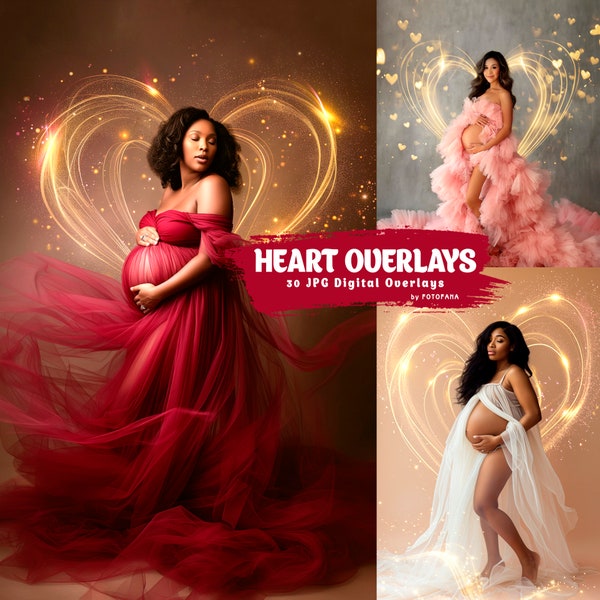 30 VALENTINES DAY BACKDROPS Heart Overlays Digital Backdrop Maternity Backdrop Romantic Overlays Valentine Heart Bokeh Background Valentines