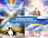 Rainbow Bridge Digital Backdrop Pet Memorial Digital Background Wings Overlay Pet Memorial Backdrop  Photography Composites Dog Memorial Cat