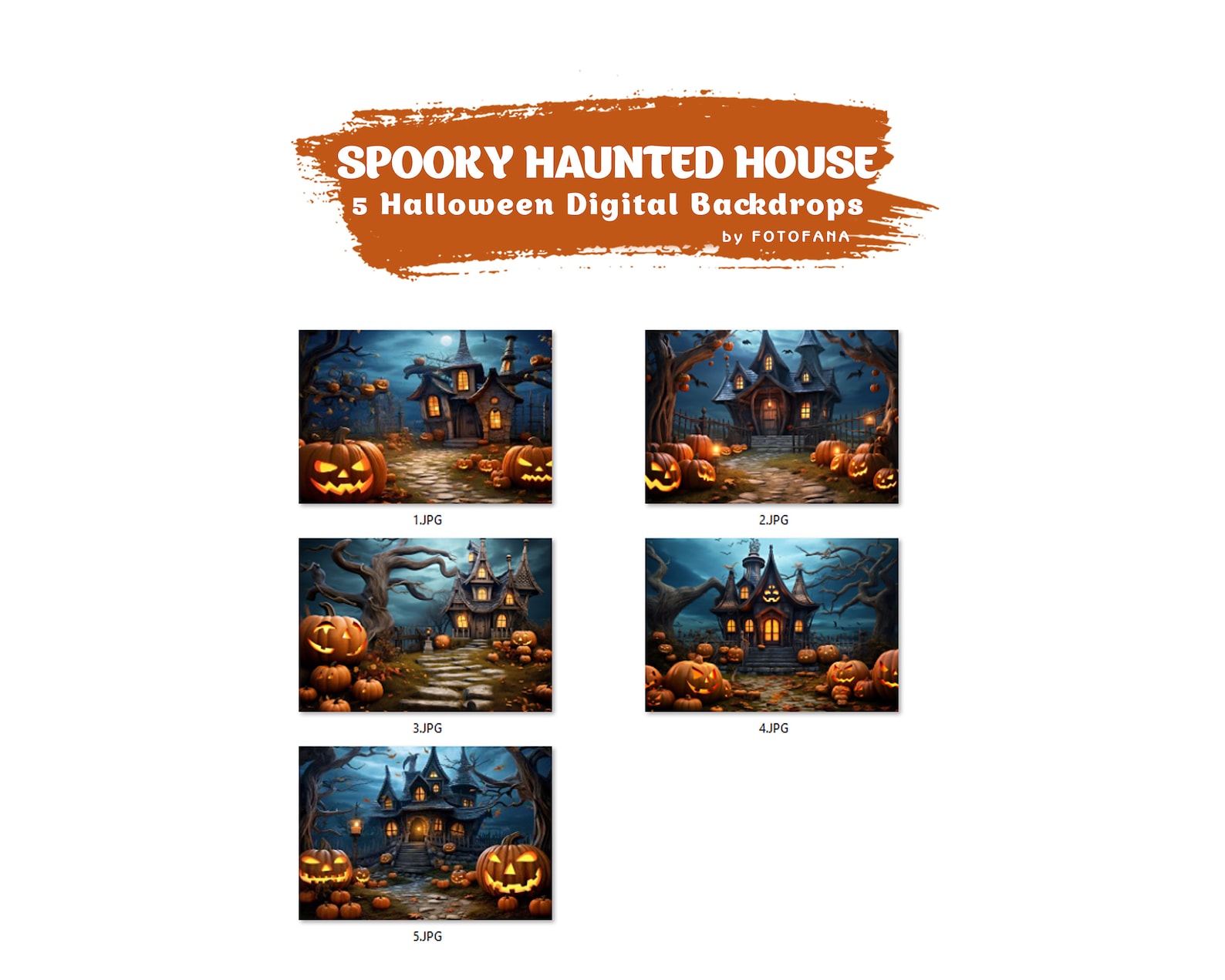 Halloween Digital Backdrop Spooky Haunted House Background Halloween ...