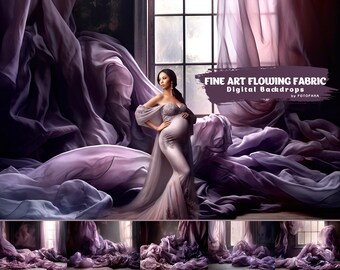 11 Flowing Fabric Maternity Digital Backdrops Silk Overlays Photoshop Maternity Digital Backdrops Overlays Materniry Fabric Studio Backdrops