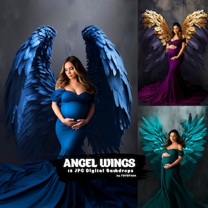 15 Angel Wings Digital Backdrops Maternity Backgrounds Digital Studio Backdrops Photoshop Maternity Fine Art Textures Photoshop Overlays