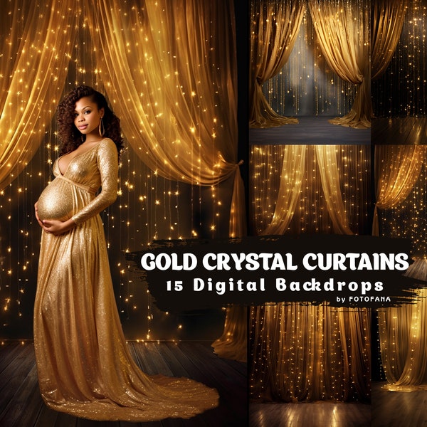 15 Maternity Digital Backdrops For Photographers Textures Digital Background Overlays Maternity Backdrops Gold Crystal Curtains Fine Art