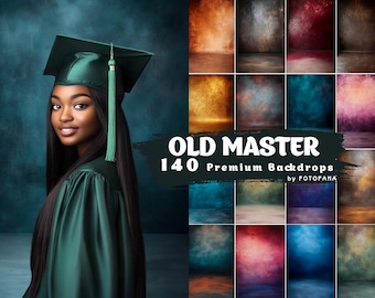 Old Master Portrait Digital Backdrops for Photography Fine Art Textured Backgrounds, Classic Painting Style Photo Backdrop Overlays Editing