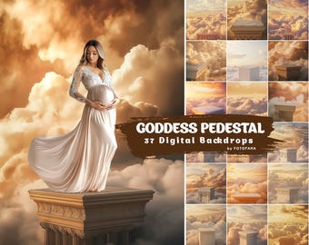 Goddess Pedestal Digital Backdrops for Photography, Fine Art Photoshop Backgrounds, Portrait Backdrop Overlays for Creative Photo Composites