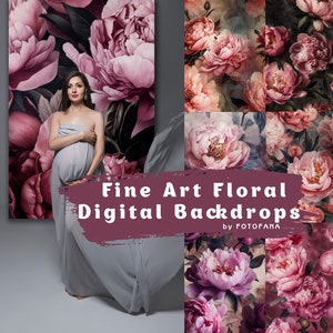 FLORAL DIGITAL BACKDROPS Fine Art Maternity Backdrop Overlays Photography Digital Background Overlays Photoshop Textures Overlays Photoshop