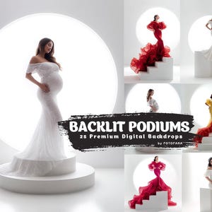 White Podiums Digital Backdrops for Maternity Photography, Studio Backdrop Overlays, Fine Art Photoshop Backgrounds for Portrait Editing