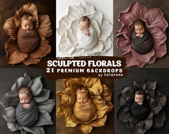 Floral Newborn Digital Backdrop for Fine Art Baby Photography, Blossom Photoshop Backgrounds, Maternity and Infant Photo Backdrop Overlays