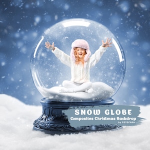Sneeuwbol achtergrond composieten kerst achtergrond voor Photoshop composities digitale winter overlay fantasie vakantie digitale achtergrond sneeuw