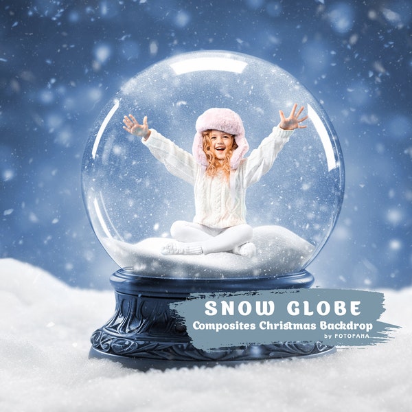 Snow Globe Background Composites Christmas Backdrop Photography Compositions Digital Winter Overlay Fantasy Holiday Digital Backdrop Snow