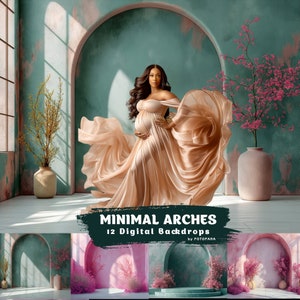 12 MINIMAL ARCHES Studio Backdrop Digital Backdrops Maternity Backdrop Overlays Boho Overlays Fine Art Textures Photoshop Overlays Maternity