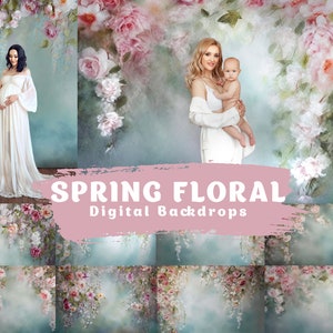 Digital Backdrop Floral Spring Fine Art Textures Digital Background Maternity Overlay Photography Digital Background Overlays Photoshop JPG