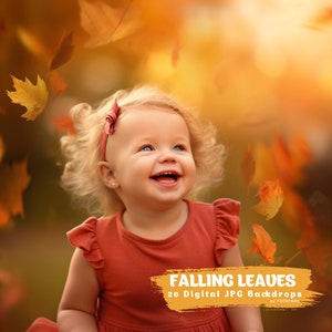 20 Falling leaves Digital Backdrops Autumn Overlays for Photoshop Digital Backdrop Overlay Fall Digital Backdrop Painted Digital Background