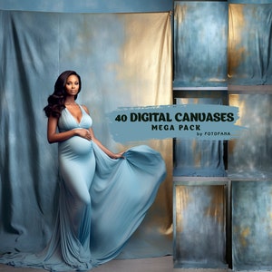 40 Fine Art Hand Painted Canvas Digital Backdrops Photography Digital Backgrounds Blue Maternity Backdrops Photoshop Textures Overlays