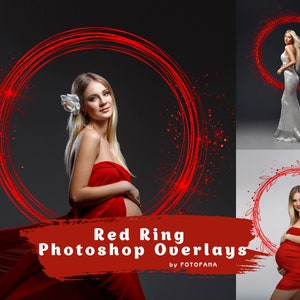 20 Red Circle Overlays Maternity Ring, Halo Maternity Frame, maternity rings, ring circles, ring effect Digital Backdrop PNG Maternity Halo