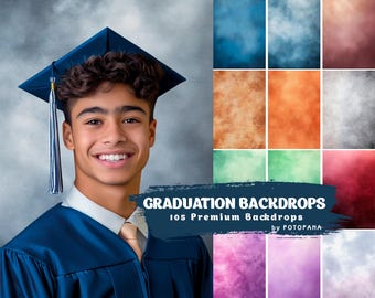 Graduation Digital Backdrops for School Portrait Photography, Grunge and Old Master Backgrounds, Senior Photo Backdrop Overlays for Editing