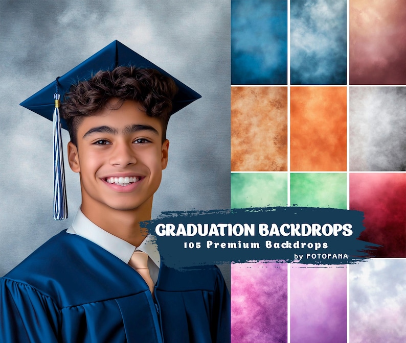 Graduation Digital Backdrops for School Portrait Photography, Grunge ...