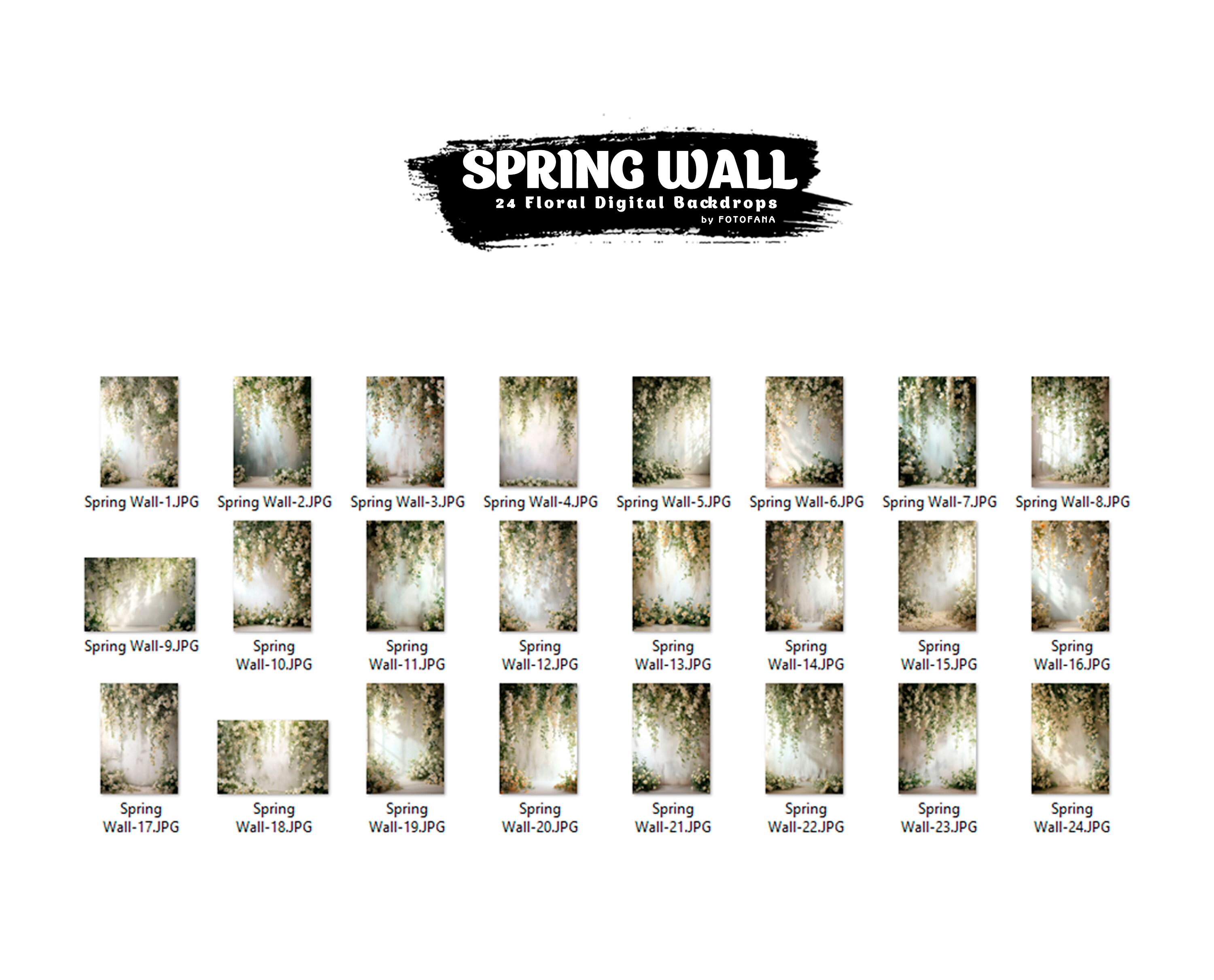 24 FLORAL BACKDROPS Digital Backdrop Spring Overlay Maternity Backdrop ...