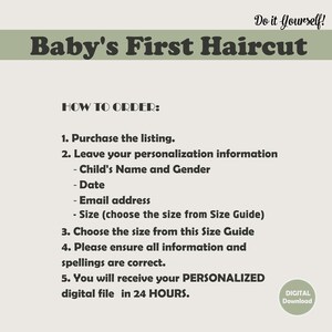 Baby's First Haircut Custom Baby Gift First Hair Room Decor Printable ...
