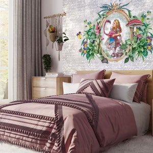 Alice in Wonderland Wallpaper, Peel and Stick Removable Paper or