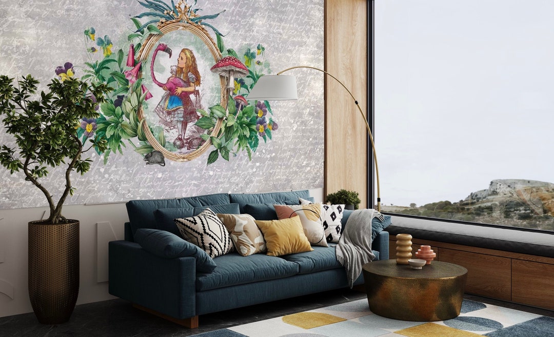 Alice in Wonderland Wallpaper, Peel and Stick Removable Paper or