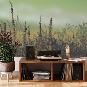 Grüne Tapete, botanische Tapete, Tapete Wandbild, Dekor, #G5
