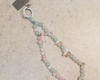 Beachy phone wristlet strap, shell phone wristlet strap, mermaid phone wristlet strap, phone strap