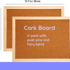 2 Packs Cork Board Vision Board 12x16 Bulletin Wood Frame Office School Home
