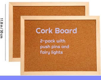 2 Packs Cork Board 12x16 Bulletin Wood Frame Office School Home