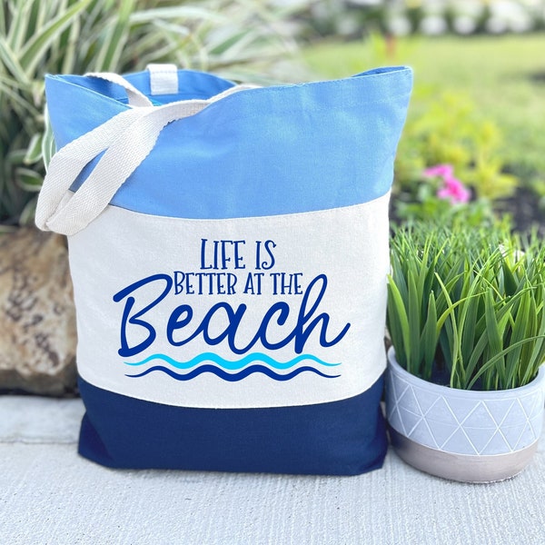 Life Is Better At The Beach Tote Bag, Beach Lover Gift Bag, Beach Life Is Good Bag, Mom Gift Ideas, Favorite Bag, Summer Tour Bag