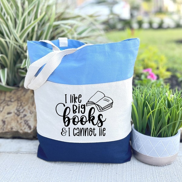 I Like Big Books And I Cannot Lie Tote Bag, Hobby Book Bag, Original Design Book Tote Bag, Funny Slogan Printed Gift Bag, Mother's Day Gift