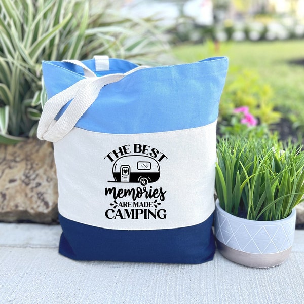 The Best Memories Are Made Camping Tote Bag, Camping Bag, Mothers Day Gift Idea, Hiking Canvas Bag, Nature Lover Gift Bag, Wanderlust Bag