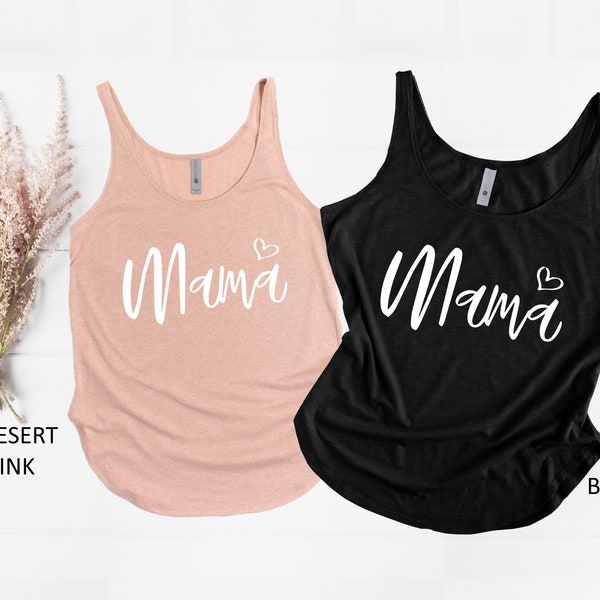 Mama Tank Top, Groovy Mama Tank Top, Printed Tank Top For Mother Gift, Mom Beach Birthday Party Gift, Trendy Gift Idea For Sisters, Tank Top