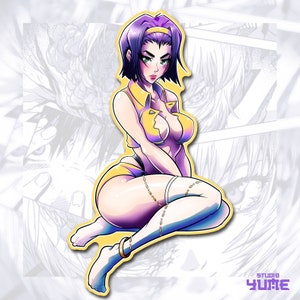 Adios Cowboy 20 cm Autocollant en vinyle Cowboy Bebop, Faye, Faye Valentine, Anime classique, Rétro, Manga