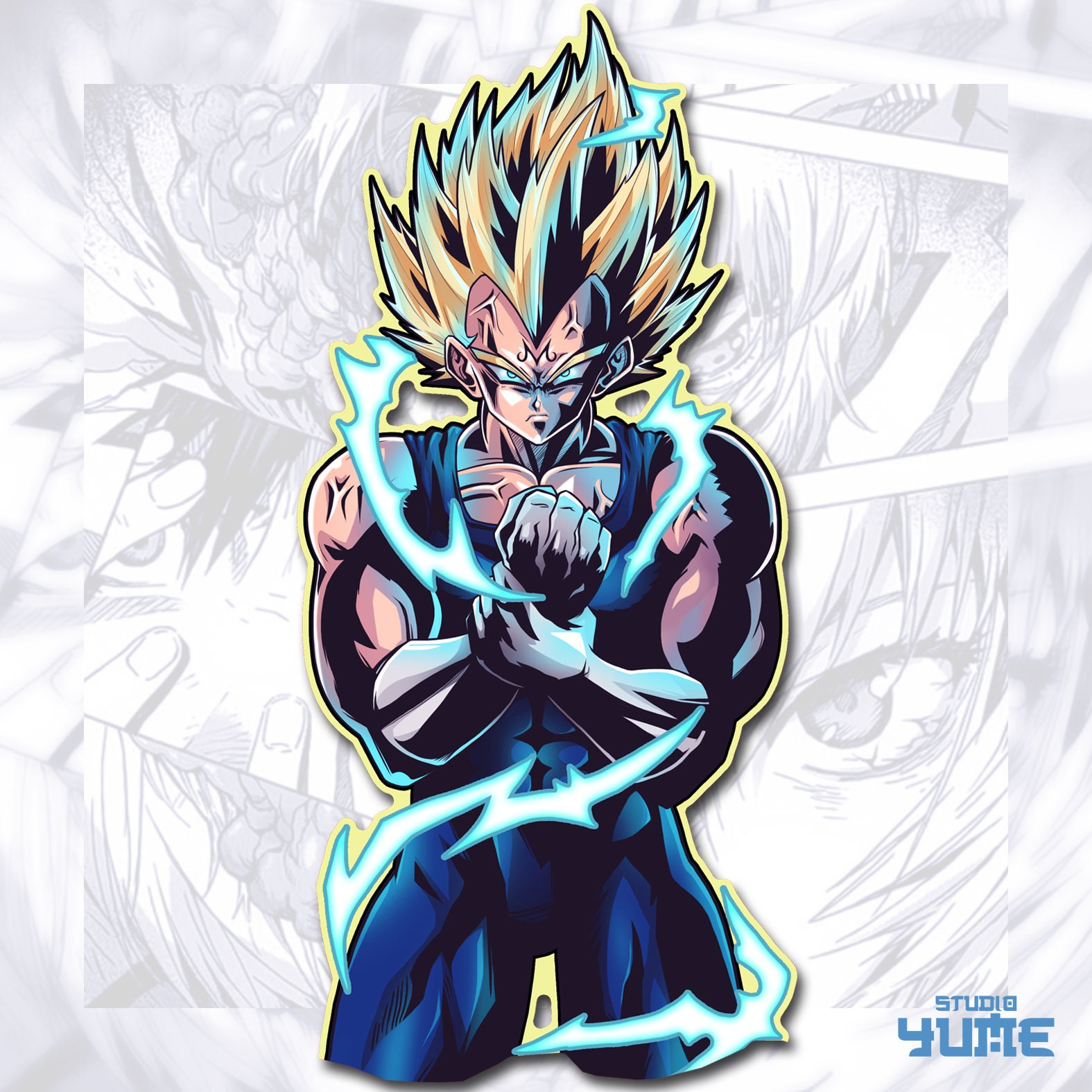 Vegeta Saiyan prince Sticker for Sale by Yashdusane