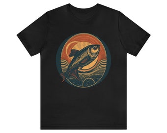 Vintage Fisherman Chic 60&#39;s Style Fish Shirt/Unisex Jersey Short Sleeve Tee/Retro Fish Design Tee/Fisherman&#39;s Dream 60&#39;s Style Shirt