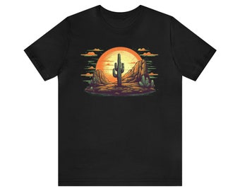 Majestic Saguaro Cactus Desert T-Shirt/Unisex Jersey Short Sleeve Tee/ Saguaro Cactus Graphic Tee/Saguaro Cactus Landscape T-Shirt