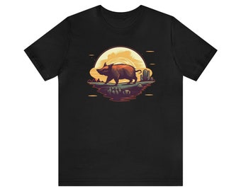 Desert Spirit Abstract Javelina T-Shirt/Unisex Jersey Short Sleeve Tee/Wilderness Wanderer Desert Javelina Tee