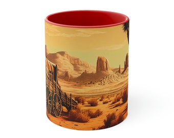 Southwestern Inspired Coffee Mug/Accent Coffee Mug, 11oz/ Rustic Coffee Mugs With Southwestern Design