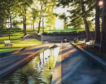 Lititz Springs Park Limited Edition archival print of original painting by Mark Workman