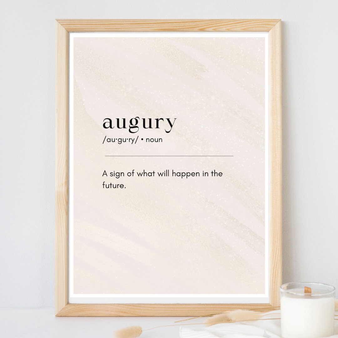 AUGURY Dictionary Frame Definition Poetic Wall Art Word Etsy