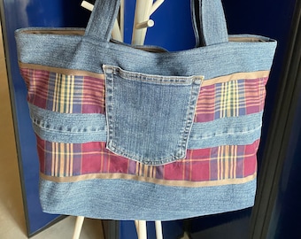 Custom Made, XXL Bag, Memory bag made from Your Loved Ones Shirt, Denim or Clothing, tote bag, Memorial, Sympathy Gift, Special Event