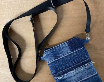 Custom made cross-body bag made from Your Loved Ones Shirt, Denim or Clothing, Memorial, Sympathy Gift, Special Event, Memory