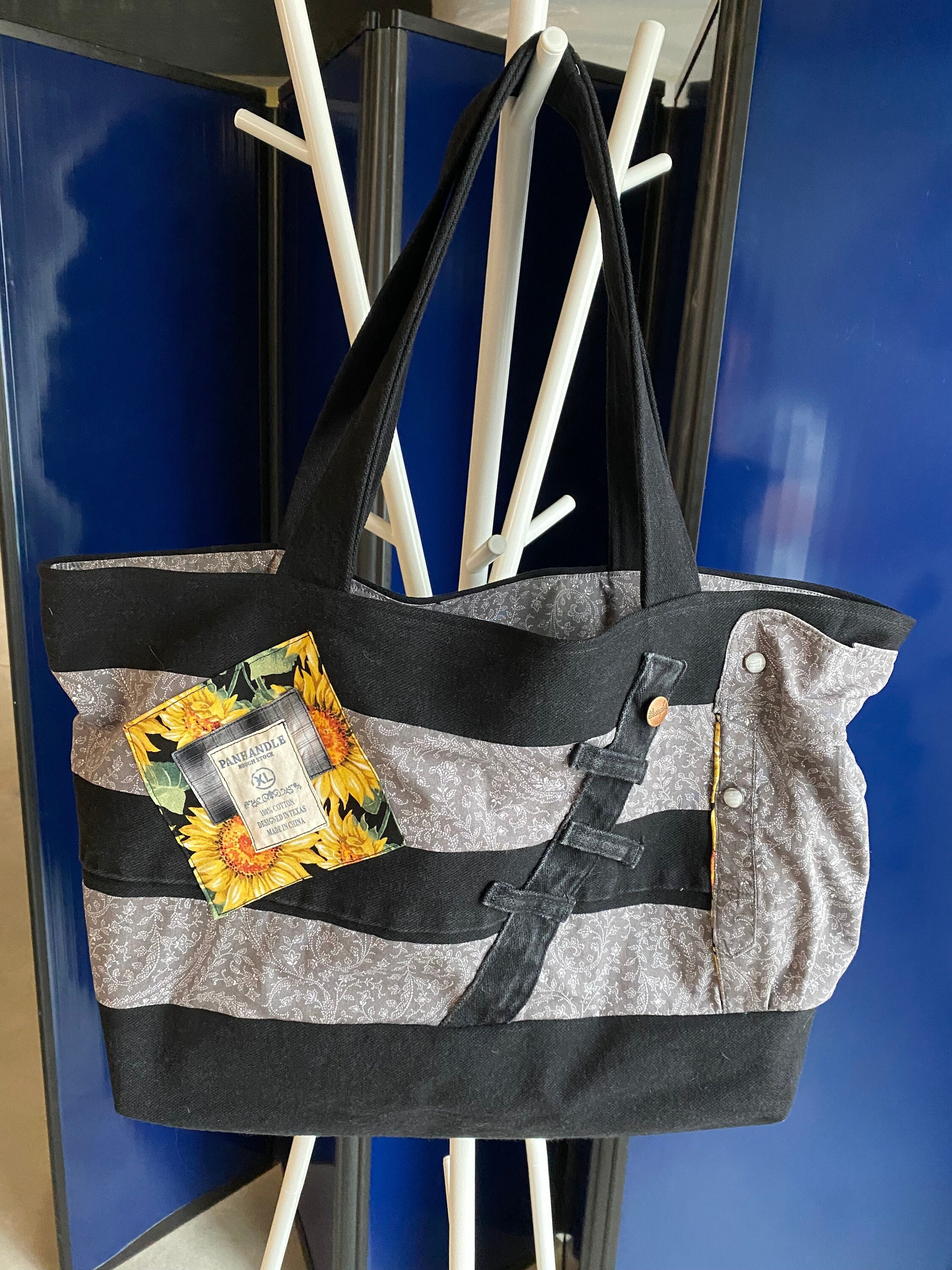 Custom Made, XXL Bag, Memory bag made from Your Loved Ones Shirt, Denim or Clothing, tote bag, Memorial, Sympathy Gift, Special Event