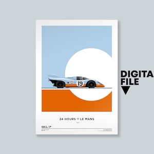 Porsche 917K Gulf  | Digital Download | 1971 | Le Mans Poster