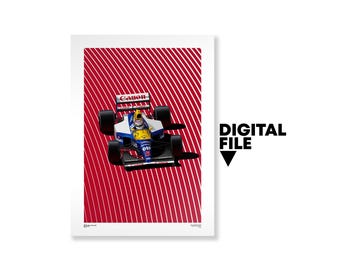 ナイジェル・マンセル 1992 ウィリアムズ FW14B イラスト（デジタル