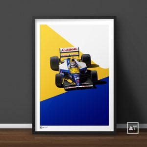 Williams FW14B / Nigel Mansell / 1992 / Impresión de Fórmula 1 / Póster de F1