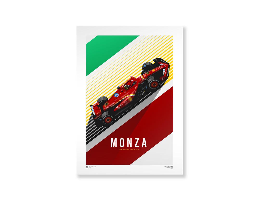 Charles Leclerc Ferrari SF-24 Monza Win 2024 Formula-1 Print F1  Poster
