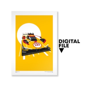 Ferrari 499P AF Corse #83 | Digital Download | WEC | Endurance Racing Print | 2025 | Hypercar Poster | Le Mans Poster | Le Mans Winner